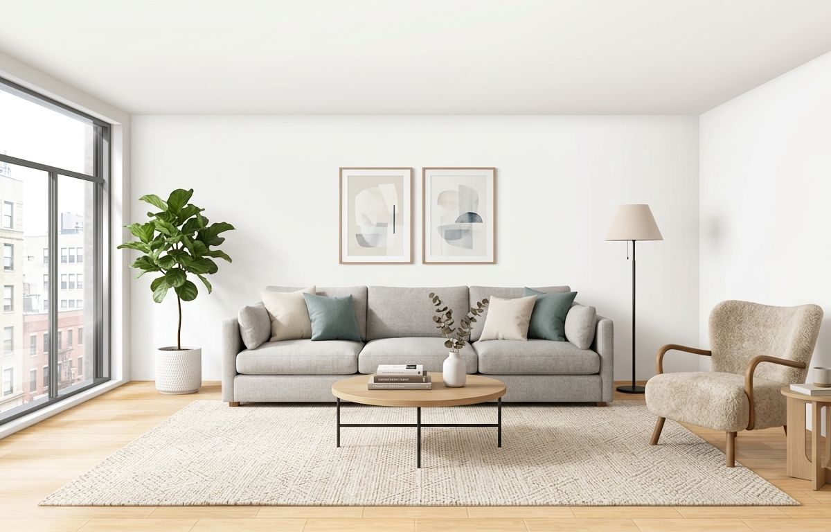 Pusty pokój → Salon po stagingu